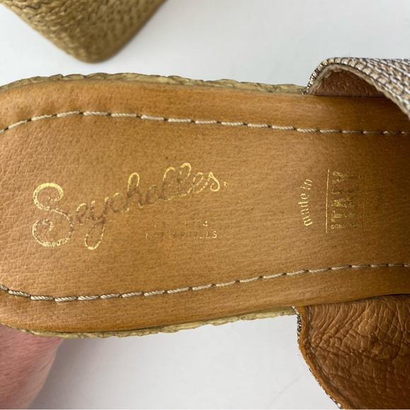 Seychelles size 10 Women’s Gold Metallic Espadrille Platform Wedge Sandals - Picture 8 of 9